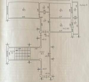 2-к квартира, вторичка, 53м2, 5/6 этаж