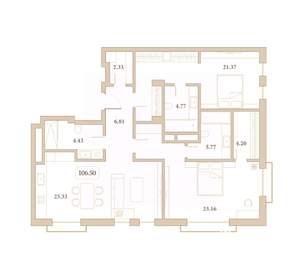 2-к квартира, вторичка, 107м2, 2/7 этаж