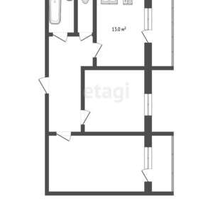 2-к квартира, вторичка, 57м2, 5/16 этаж