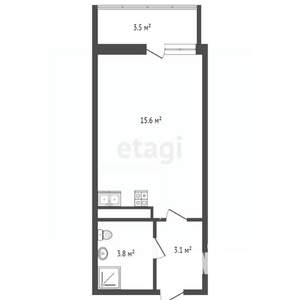 Студия квартира, вторичка, 25м2, 5/13 этаж