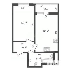 1-к квартира, вторичка, 36м2, 2/20 этаж