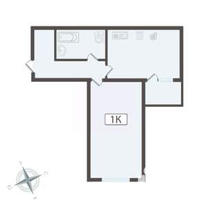 1-к квартира, вторичка, 45м2, 11/16 этаж