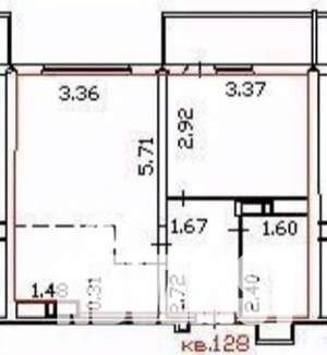 1-к квартира, вторичка, 40м2, 5/16 этаж