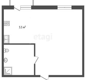 Студия квартира, вторичка, 37м2, 1/5 этаж