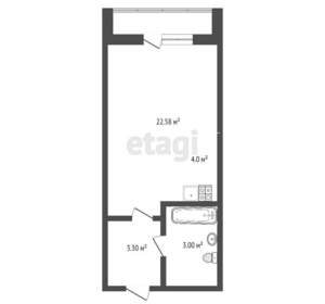 Студия квартира, вторичка, 34м2, 10/21 этаж