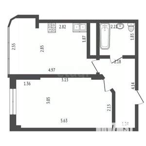 1-к квартира, вторичка, 41м2, 2/11 этаж