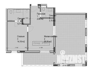 1-к квартира, вторичка, 95м2, 5/6 этаж