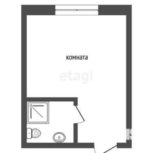 Студия квартира, вторичка, 16м2, 1/2 этаж