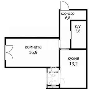 1-к квартира, вторичка, 44м2, 7/18 этаж