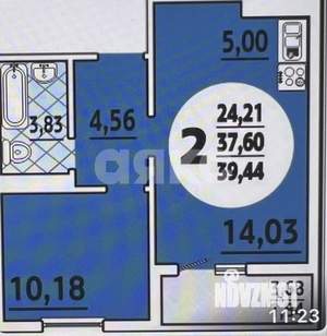 1-к квартира, вторичка, 39м2, 11/16 этаж