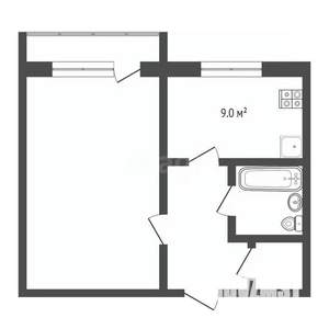 1-к квартира, вторичка, 41м2, 3/9 этаж