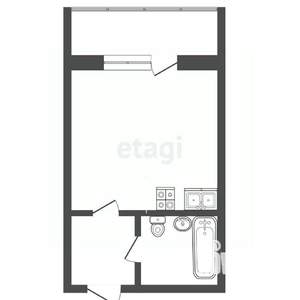Студия квартира, вторичка, 22м2, 6/6 этаж