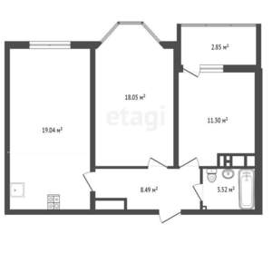 2-к квартира, вторичка, 62м2, 15/18 этаж