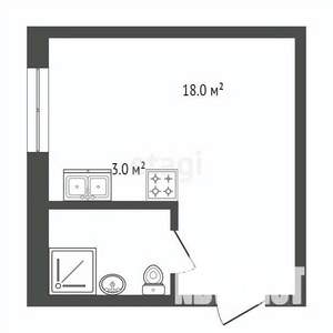 Студия квартира, вторичка, 28м2, 3/3 этаж