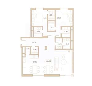 2-к квартира, вторичка, 125м2, 7/7 этаж