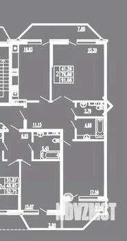 2-к квартира, вторичка, 92м2, 12/14 этаж