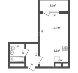 Студия квартира, вторичка, 24м2, 8/17 этаж