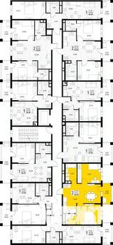 2-к квартира, вторичка, 55м2, 7/8 этаж