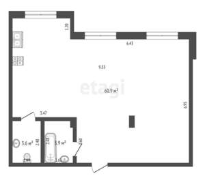 1-к квартира, вторичка, 43м2, 1/11 этаж