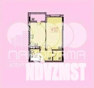 1-к квартира, вторичка, 44м2, 9/9 этаж