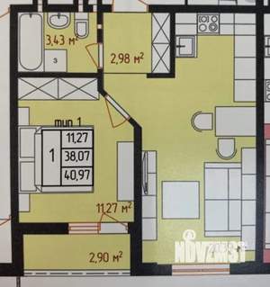 1-к квартира, вторичка, 38м2, 18/18 этаж
