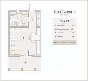 1-к квартира, вторичка, 40м2, 9/9 этаж