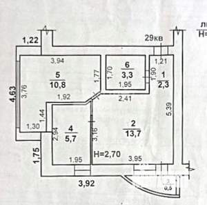 2-к квартира, вторичка, 36м2, 4/6 этаж