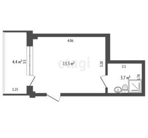 Студия квартира, вторичка, 20м2, 1/3 этаж
