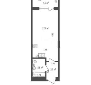 Студия квартира, вторичка, 35м2, 14/19 этаж
