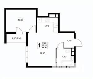 1-к квартира, вторичка, 40м2, 4/8 этаж