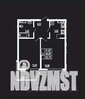 1-к квартира, сданный дом, 52м2, 5/14 этаж