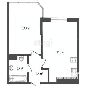 1-к квартира, вторичка, 36м2, 7/15 этаж