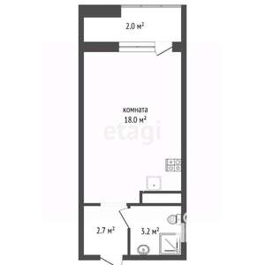 Студия квартира, вторичка, 26м2, 13/15 этаж