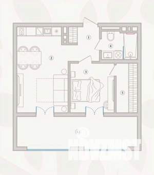 1-к квартира, вторичка, 48м2, 3/5 этаж