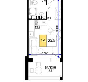 1-к квартира, вторичка, 23м2, 2/9 этаж