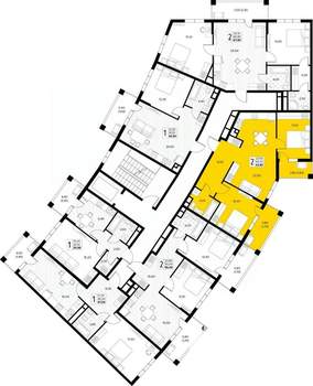 2-к квартира, вторичка, 64м2, 7/8 этаж
