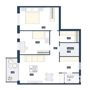 2-к квартира, вторичка, 66м2, 2/9 этаж