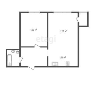 1-к квартира, вторичка, 68м2, 4/17 этаж