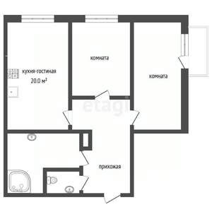 2-к квартира, вторичка, 83м2, 4/5 этаж