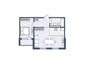 1-к квартира, строящийся дом, 51м2, 2/4 этаж