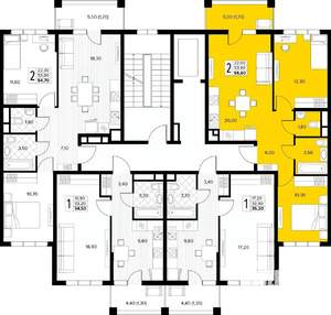 2-к квартира, вторичка, 56м2, 2/8 этаж
