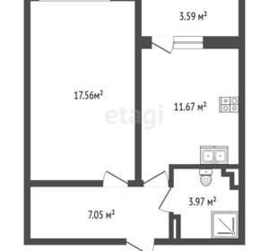 1-к квартира, вторичка, 43м2, 10/14 этаж