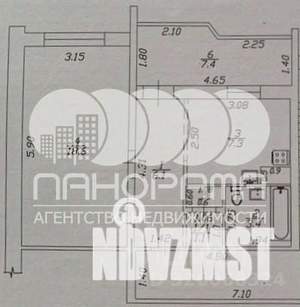 1-к квартира, вторичка, 37м2, 8/9 этаж