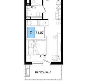 Студия квартира, вторичка, 31м2, 5/8 этаж