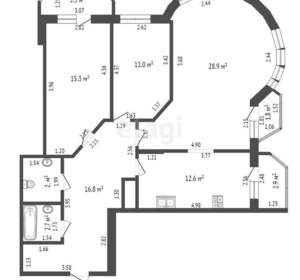 3-к квартира, вторичка, 98м2, 4/9 этаж