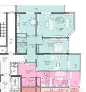 4-к квартира, вторичка, 154м2, 12/23 этаж