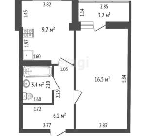 1-к квартира, вторичка, 36м2, 8/10 этаж