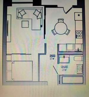 2-к квартира, вторичка, 43м2, 8/14 этаж