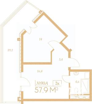 2-к квартира, вторичка, 71м2, 7/9 этаж