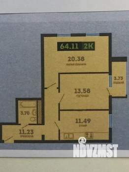 2-к квартира, вторичка, 64м2, 8/12 этаж